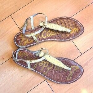 Sam Edelman gold T-strap sandal size 7.5